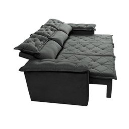Conjunto de Sofá 3 e 2 Lugares Retrátil e Reclinável Cama Inbox Compact 2.00x1.50M Velusoft - 8
