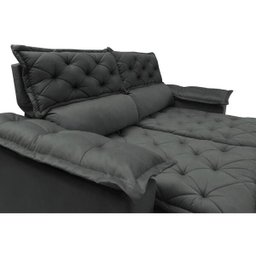 Conjunto de Sofá 3 e 2 Lugares Retrátil e Reclinável Cama Inbox Compact 2.00x1.50M Velusoft - 4