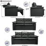 Conjunto de Sofá 3 e 2 Lugares Retrátil e Reclinável Cama Inbox Compact 2.00x1.50M Velusoft - 2