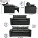 Ver imagem 2 de Conjunto de Sofá 3 e 2 Lugares Retrátil e Reclinável Cama Inbox Compact 2.00x1.50M Velusoft