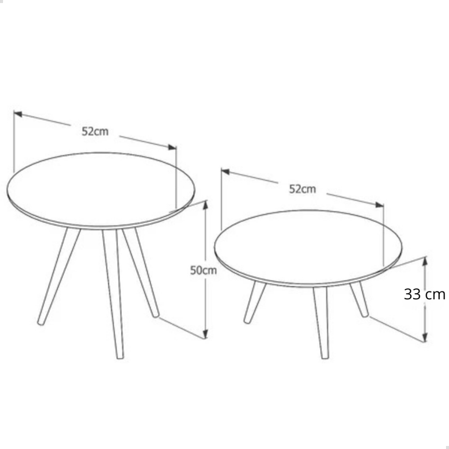 Kit Mesa Centro/lateral Off White - 3