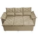 Ver imagem 5 de Conjunto de Sofá 3 e 2 Lugares Retrátil e Reclinável Cama Inbox Compact 2.00x1.50M Velusoft Bege