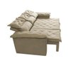 Conjunto de Sofá 3 e 2 Lugares Retrátil e Reclinável Cama Inbox Compact 2.00x1.50M Velusoft Bege - 8