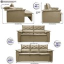 Ver imagem 2 de Conjunto de Sofá 3 e 2 Lugares Retrátil e Reclinável Cama Inbox Compact 2.00x1.50M Velusoft Bege