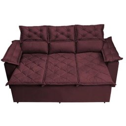 Conjunto de Sofá 3 e 2 Lugares Retrátil e Reclinável Cama Inbox Compact 2.00x1.50M Velusoft - 5
