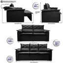 Ver imagem 2 de Conjunto de Sofá 3 e 2 Lugares Retrátil e Reclinável Cama Inbox Compact 2.00x1.50M Velusoft
