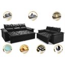 Ver imagem 3 de Conjunto de Sofá 3 e 2 Lugares Retrátil e Reclinável Cama Inbox Compact 2.00x1.50M Velusoft