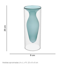 Ver imagem 2 de Vaso Decorativo de Borossilicato Verde 20x8x8cm Enfeite Sala Mesa Estante Flores
