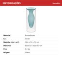 Ver mais imagens de Vaso Decorativo de Borossilicato Verde 20x8x8cm Enfeite Sala Mesa Estante Flores