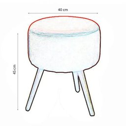 Kit 2 Puff Decorativo Redondo Suede Patchwork - 2