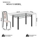 Ver imagem 3 de Conjunto de Mesa Tubular com 6 Cadeiras Lara Preto/Bege