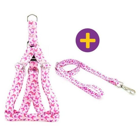 Peitoral e Guia Smooty Pet Borboleta M Kit