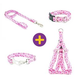Coleira Peitoral Guia e Cinto de Segurança Smooty Pet Borboleta M Kit - 1