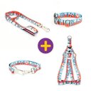 Ver imagem 1 de Coleira Peitoral Guia e Cinto de Segurança Smooty Pet Marinheiro M kit
