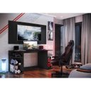 Ver imagem 7 de Mesa Gamer Escrivaninha com Painel Tv 65 Polegadas Guilda Multimóveis Preta