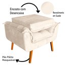 Ver imagem 4 de Kit Poltrona Opala Júlia Cadeira Decorativa + Puff Redondo Pés Palito Mercado Dos Móveis:bordo