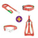 Ver imagem 1 de Coleira Peitoral Guia e Cinto de Segurança Smooty Pet Melancia M Kit