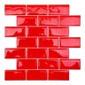 Pastilha Adesiva Resinada Tijolinho Vermelho Kit 4 Placas Adesivo 3 M - 1