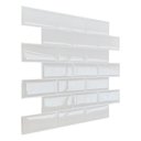 Ver imagem 3 de Pastilha Adesiva Resinada Tijolinho Branco Kit 4 Placas Adesivo 3 M