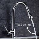 Ver imagem 2 de Torneira Cozinha Prateada Moderna Monocomando Gourmet Luxo