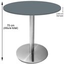 Ver imagem 5 de Mesa Beta Inox 75 Cm (altura) Disco Redondo Tampo Mdp Redondo 80 Cm (larg) X 2,50 Cm (alt) Grafito