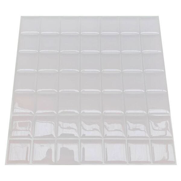 Pastilha Adesiva Quadradinho Branco Kit 4 Placas Adesivo 3M - 5