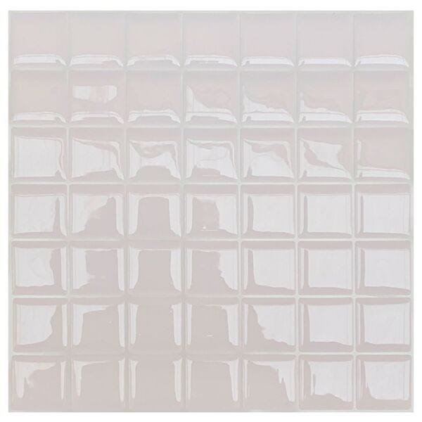 Pastilha Adesiva Quadradinho Branco Kit 4 Placas Adesivo 3M - 1