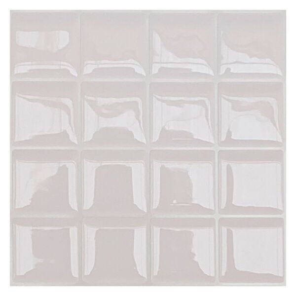 Pastilha Adesiva Quadradinho Branco Kit 4 Placas Adesivo 3M - 2