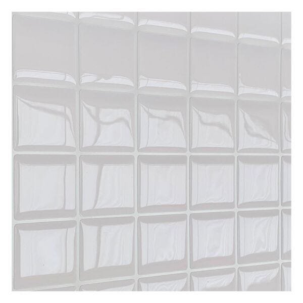 Pastilha Adesiva Quadradinho Branco Kit 4 Placas Adesivo 3M - 6