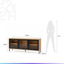 Ver imagem 6 de Rack para TV até 55" 3 Portas com Vidro Vitria 135 cm - Mel c/ Preto