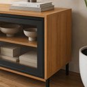 Ver imagem 3 de Rack para TV até 55" 3 Portas com Vidro Vitria 135 cm - Mel c/ Preto