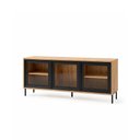 Ver imagem 5 de Rack para TV até 55" 3 Portas com Vidro Vitria 135 cm - Mel c/ Preto