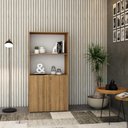 Ver imagem 4 de Armário Alto Estante com 02 Portas 161,5x80x42cm Wlae80 Lâmina Mel - Branco