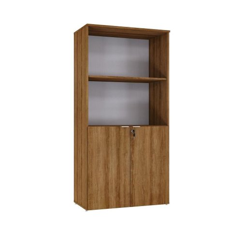 Armário Alto Estante com 02 Portas 161,5x80x42cm Wlae80 Lâmina Mel - Branco