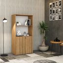 Ver imagem 2 de Armário Alto Estante com 02 Portas 161,5x80x42cm Wlae80 Lâmina Mel - Branco