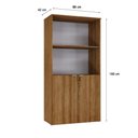 Ver imagem 6 de Armário Alto Estante com 02 Portas 161,5x80x42cm Wlae80 Lâmina Mel - Branco