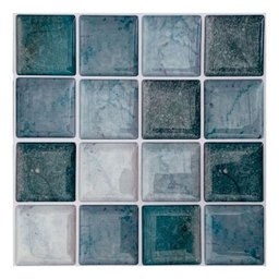 Pastilha Adesiva Resinada Mármore Azul Kit 4 Placas Adesivo 3 M - 5 Pastilha Adesiva Resinada Mármore Azul Kit 4 Placas Adesivo 3 M - 5