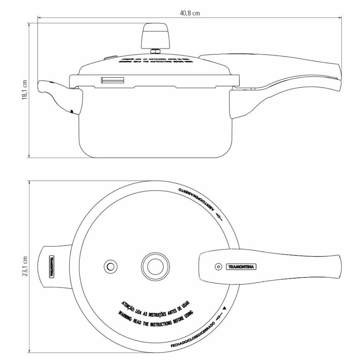 Kit 2 Panelas de Pressão Antiaderente Tramontina Vancouver Vermelha 4,5l/3l - 5