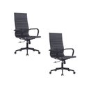 Ver imagem 3 de Kit 2 Cadeiras para Escritório Giratórias Presidente Manhattan Black Fratini