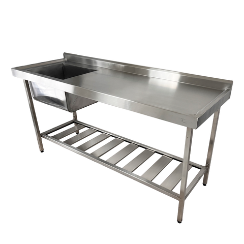 Pia Aço Inox Industrial 170x60x90 Cm Cuba Esquerda Nortinox