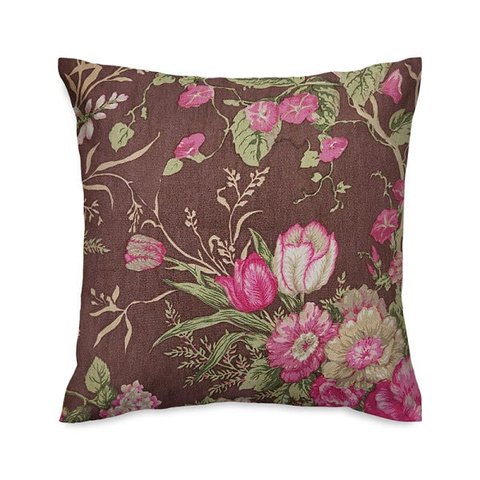 Capa de almofada VivaIN floral marrom e rosa