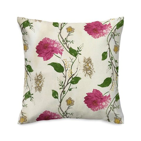 Capa de almofada VivaIN floral rosa e amarelo