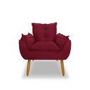 Ver imagem 3 de Poltrona Opala para Sala Clínica Salão Pés de Madeira Suede Bordo