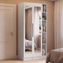 Ver imagem 1 de Guarda-Roupa Modulado 2 Portas com Espelhos 5 Nichos Branco Neo Madesa 01