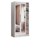Ver imagem 2 de Guarda-Roupa Modulado 2 Portas com Espelhos 5 Nichos Branco Neo Madesa 01