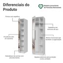 Ver imagem 4 de Guarda-Roupa Modulado 2 Portas com Espelhos 5 Nichos Branco Neo Madesa 01