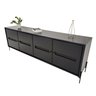 Balcão Buffet Paraty 220 Cm Laca Pés Metal e Palhinha Preto - 3