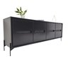 Balcão Buffet Paraty 220 Cm Laca Pés Metal e Palhinha Preto - 1
