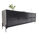 Ver imagem 1 de Balcão Buffet Paraty 220 Cm Laca Pés Metal e Palhinha Preto