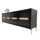 Ver imagem 2 de Balcão Buffet Paraty 220 Cm Laca Pés Metal e Palhinha Preto